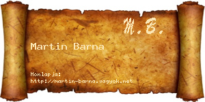 Martin Barna névjegykártya